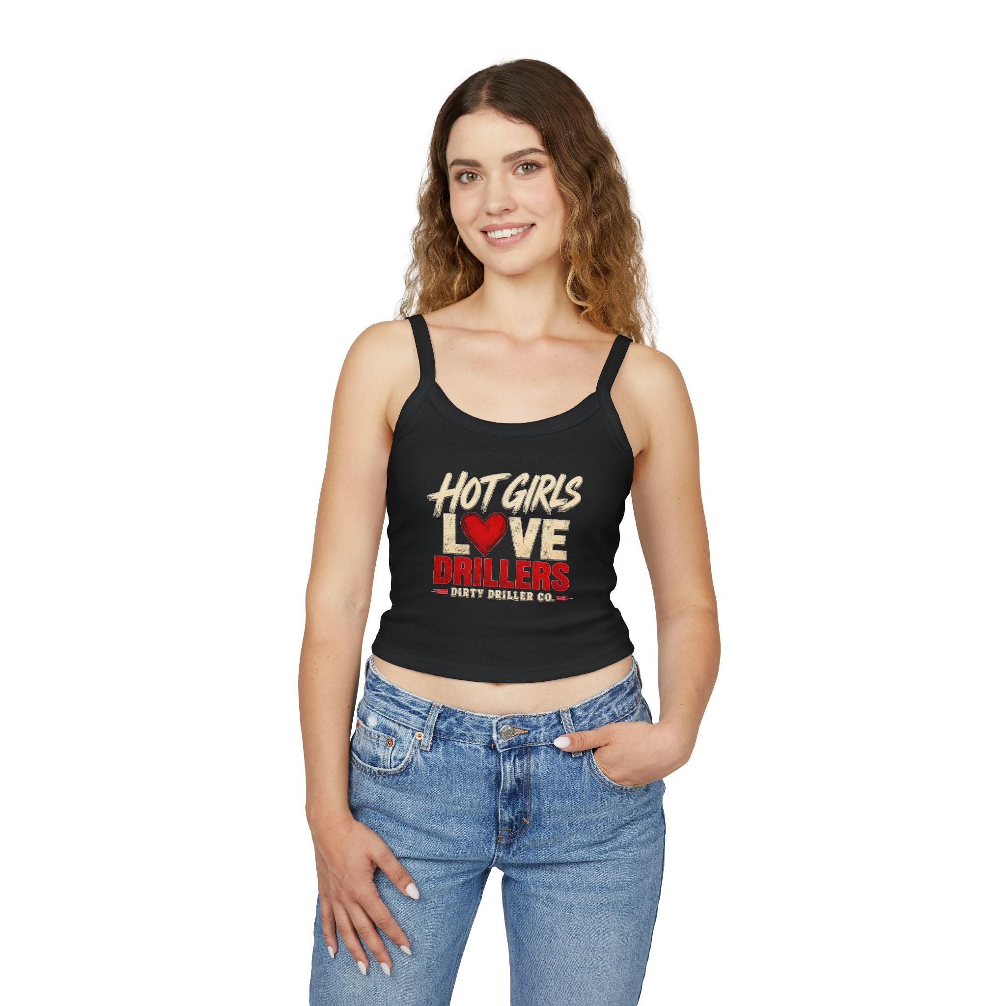 Dirty Driller Co. "Hot Girls Love Drillers" Graphic Crop Tank Top