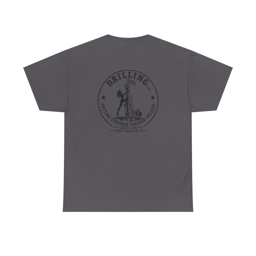 Dirty Driller Co. Black Stripper Logo Graphic Tee