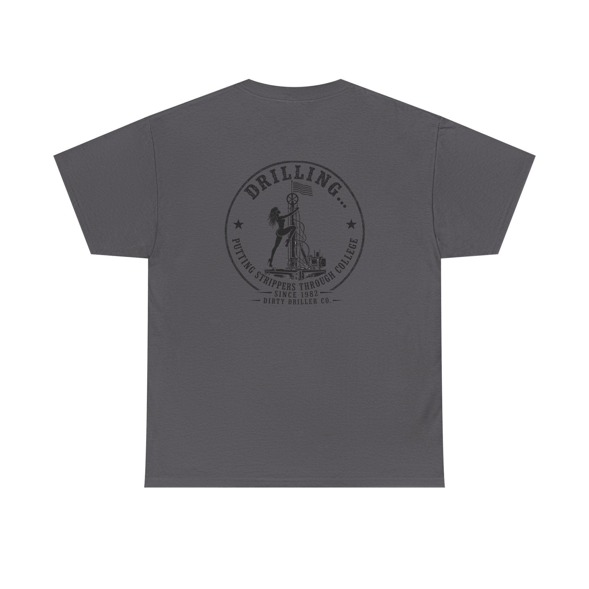 Dirty Driller Co. Black Stripper Logo Graphic Tee