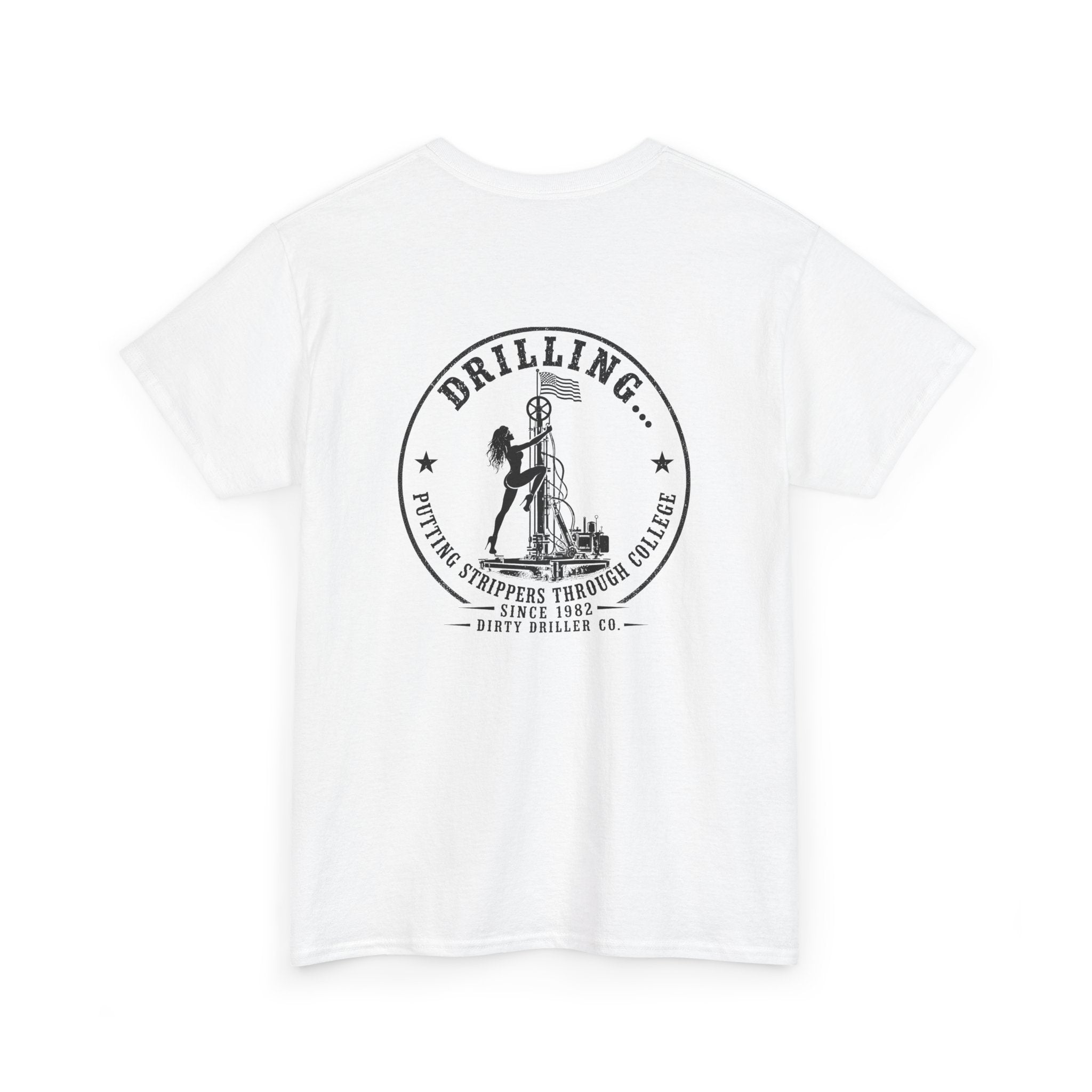 Dirty Driller Co. Black Stripper Logo Graphic Tee
