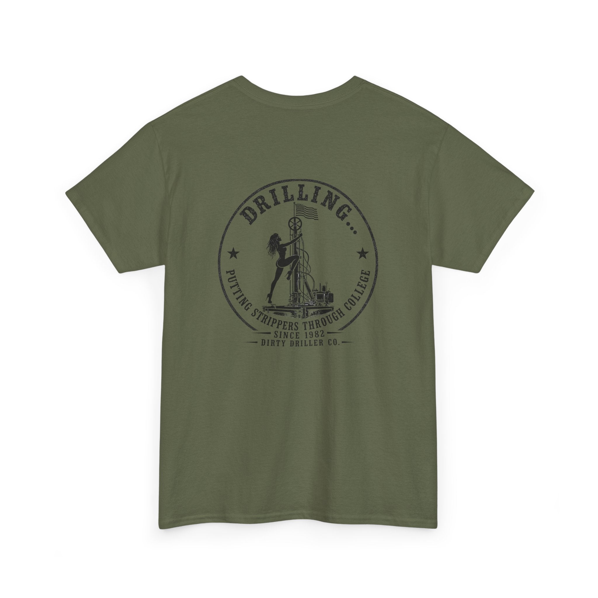 Dirty Driller Co. Black Stripper Logo Graphic Tee