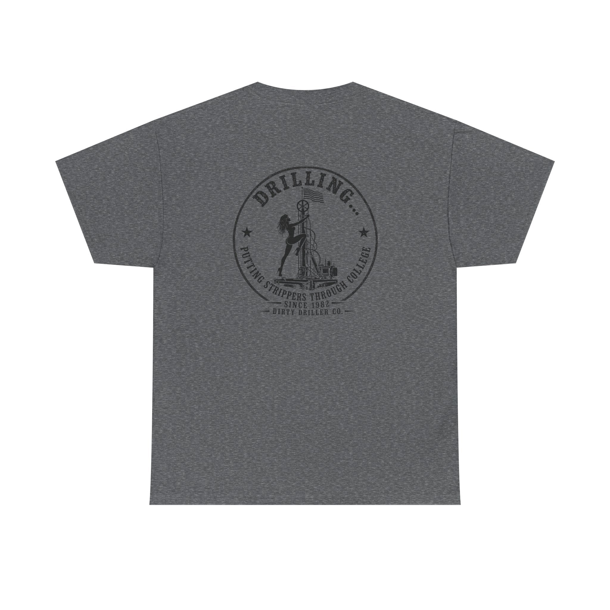 Dirty Driller Co. Black Stripper Logo Graphic Tee
