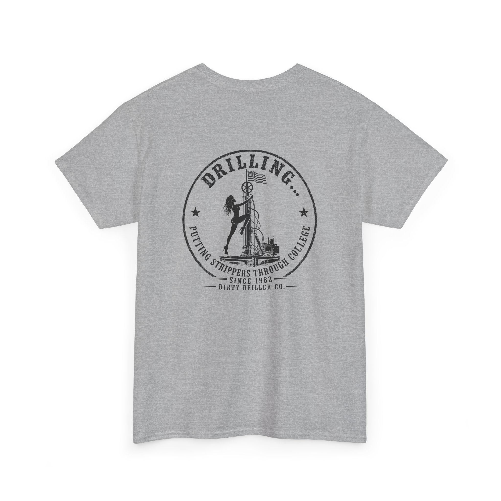 Dirty Driller Co. Black Stripper Logo Graphic Tee