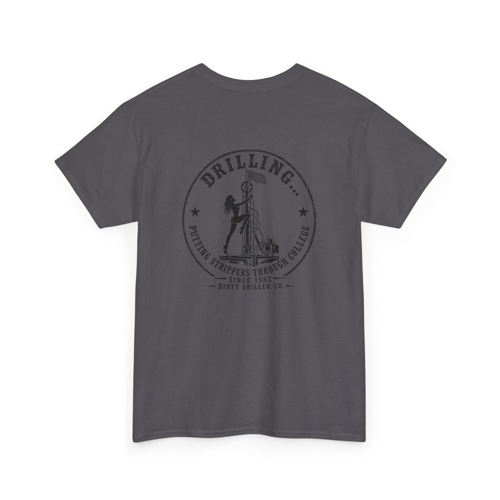 Dirty Driller Co. Black Stripper Logo Graphic Tee