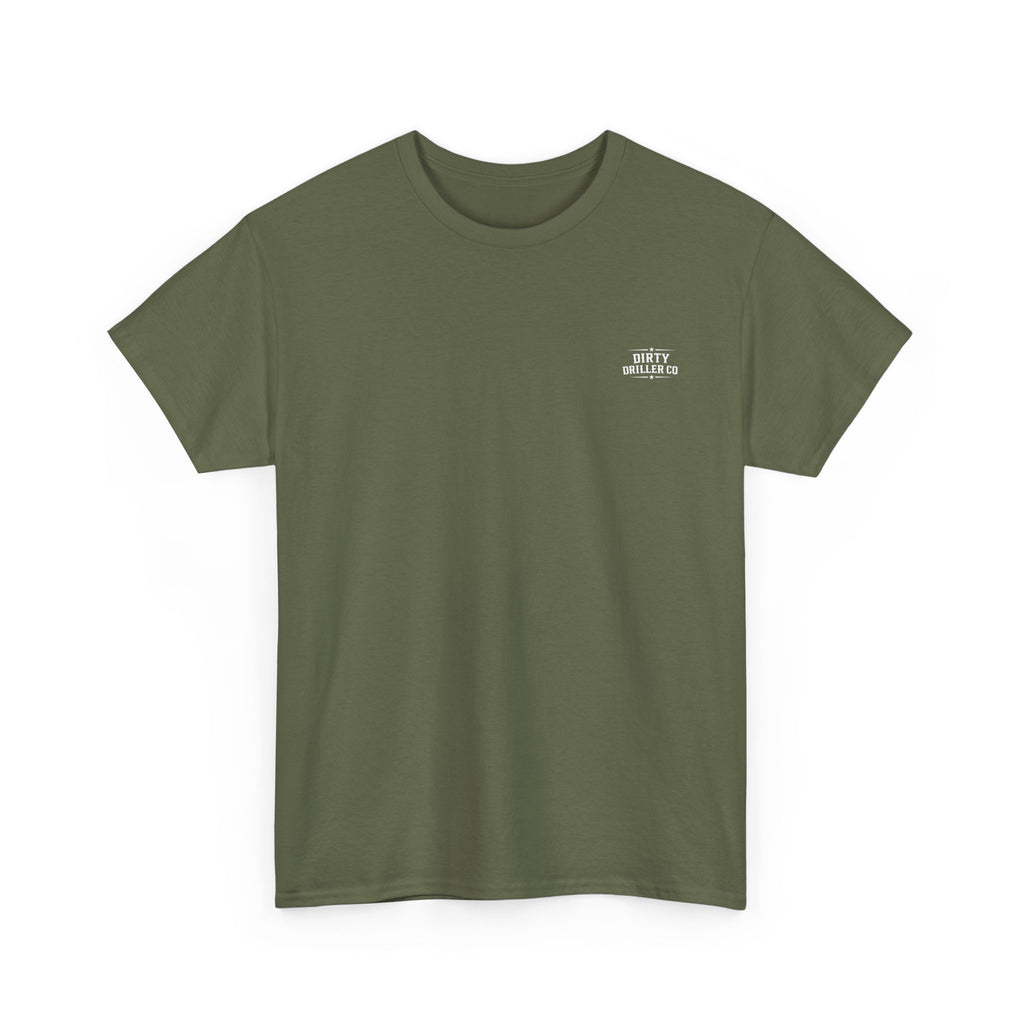 Dirty Driller Co. White Stripper Logo Graphic Tee