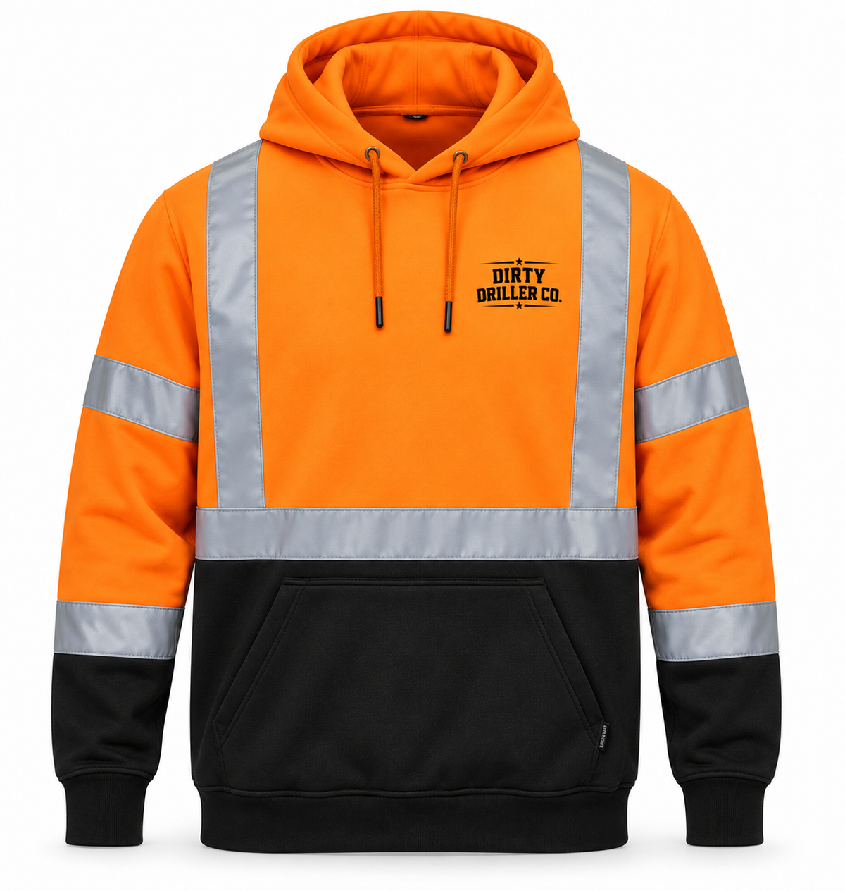 Dirty Driller Co. Hi-Vis Pullover Hoodie — ANSI Class 3 Reflective Workwear