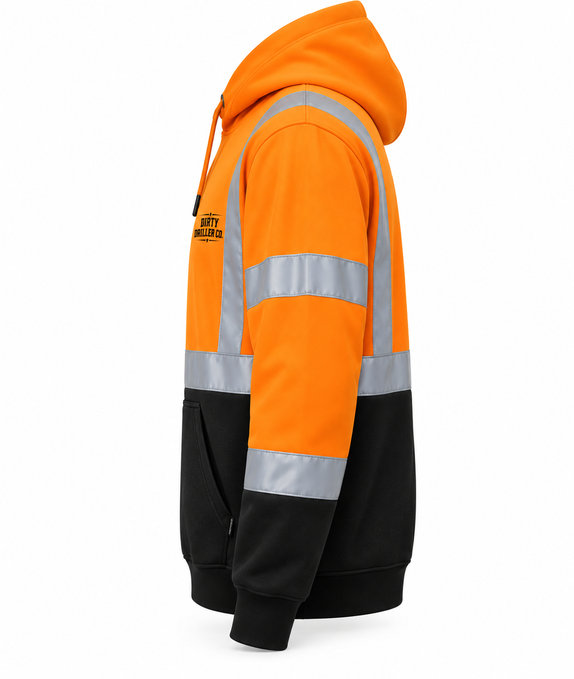 Dirty Driller Co. Hi-Vis Pullover Hoodie — ANSI Class 3 Reflective Workwear