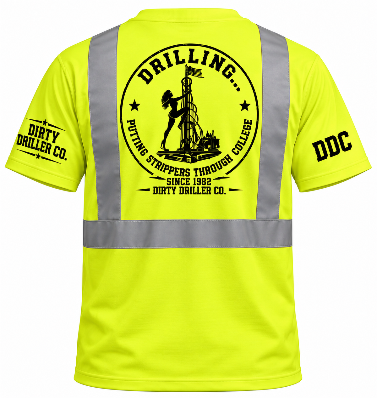 Dirty Driller Co. Stripper Logo High-Visibility Safety Shirt