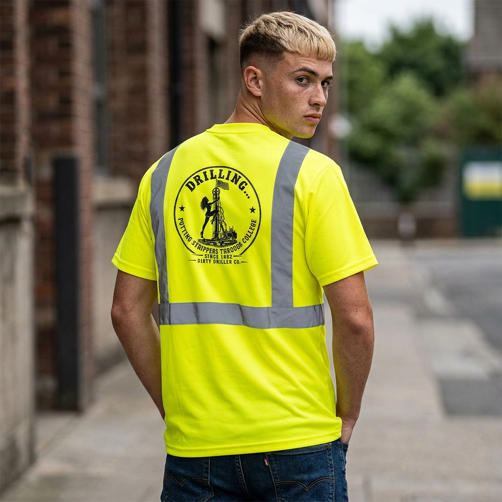 Dirty Driller Co. Stripper Logo High-Visibility Safety Shirt