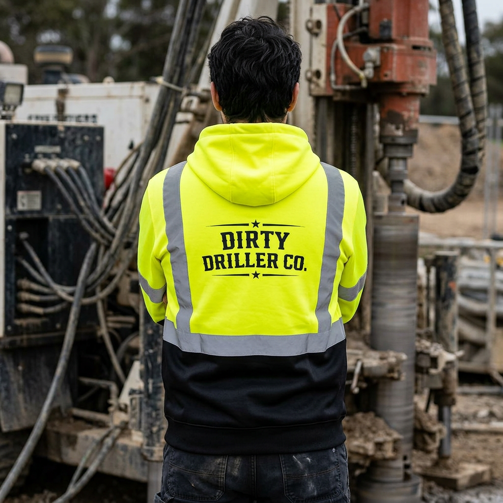 Dirty Driller Co. Hi-Vis Pullover Hoodie — ANSI Class 3 Reflective Workwear