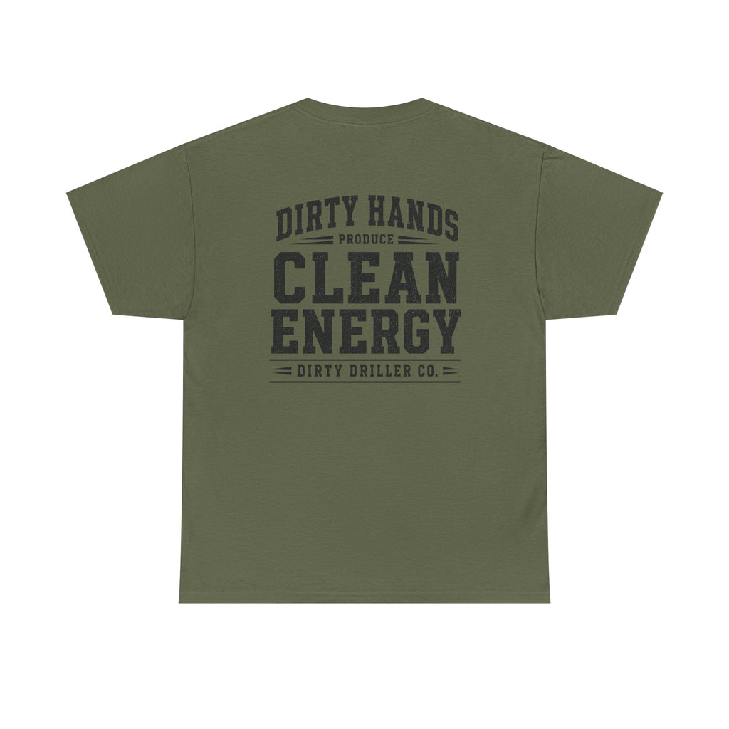 Dirty Driller Co. Black Graphic Dirty Hands Produce Clean Energy Tee