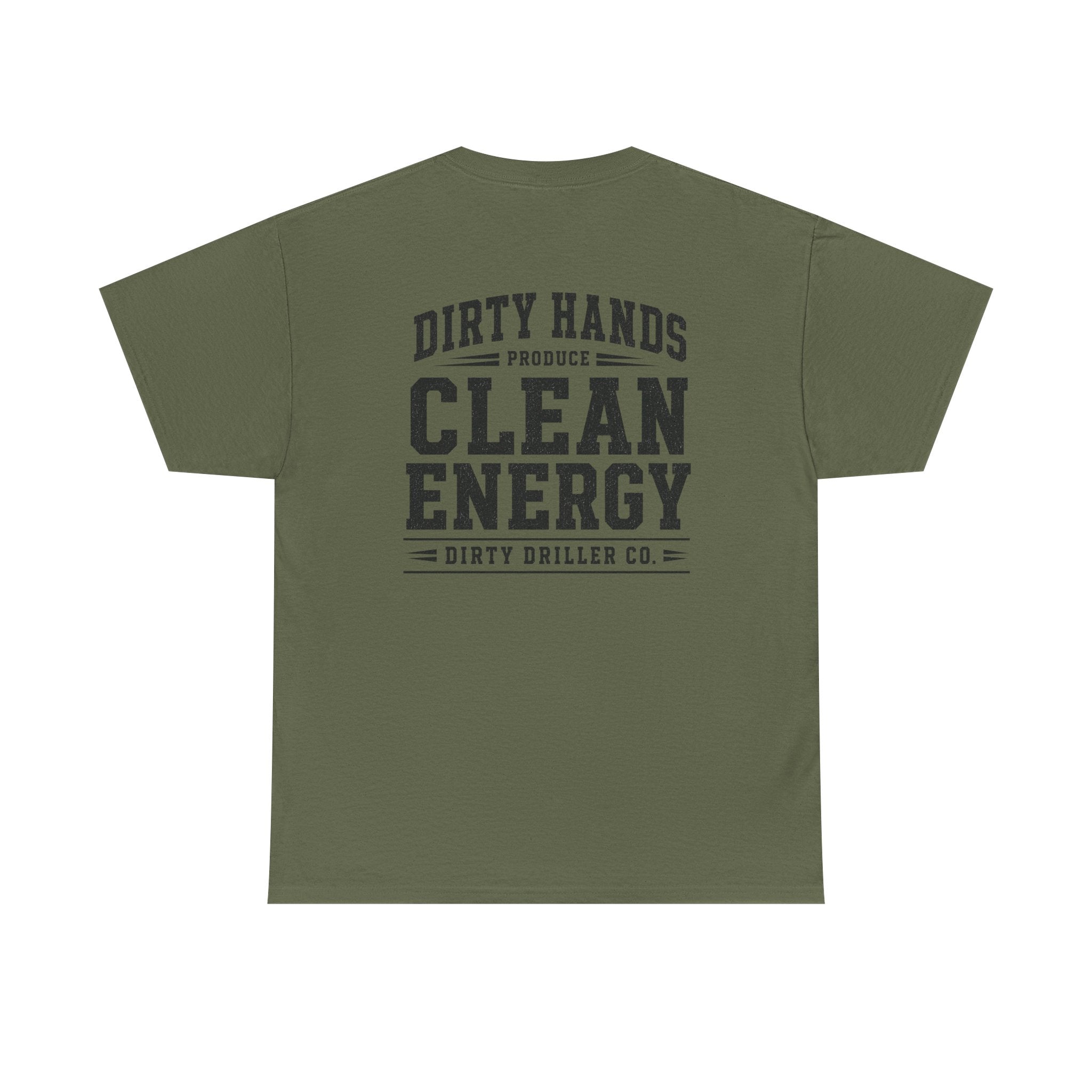 Dirty Driller Co. Black Graphic Dirty Hands Produce Clean Energy Tee