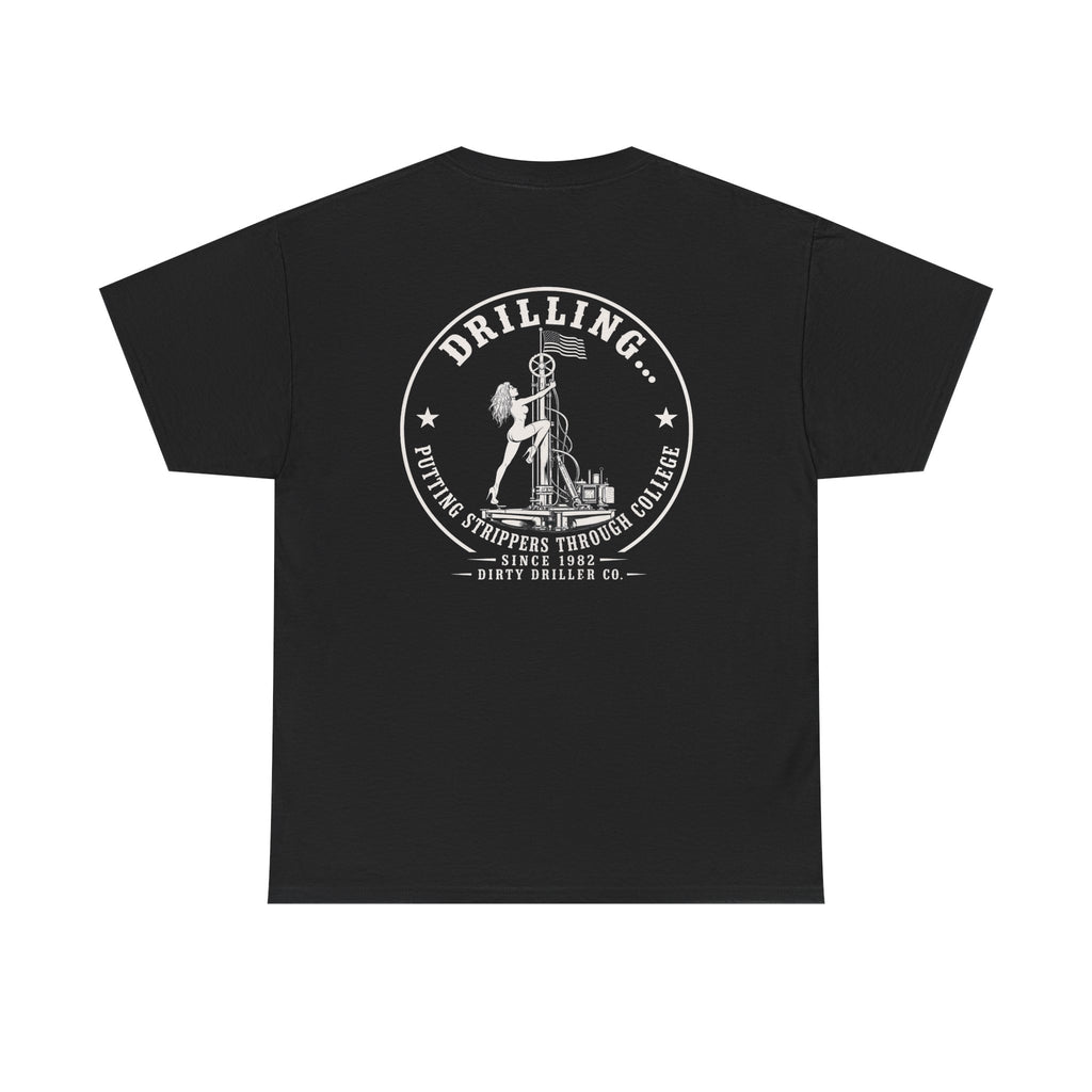 Dirty Driller Co. White Stripper Logo Graphic Tee