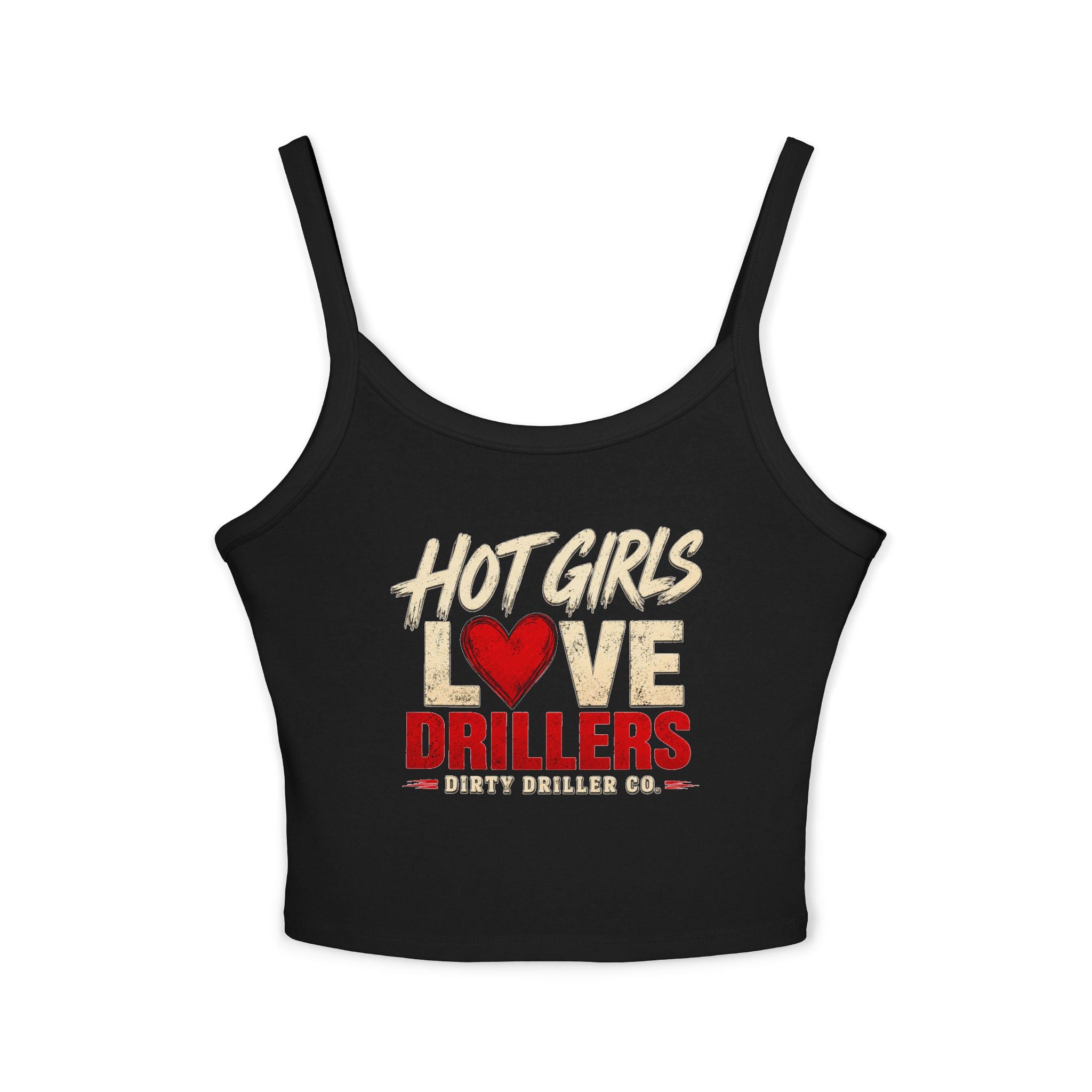 Dirty Driller Co. "Hot Girls Love Drillers" Graphic Crop Tank Top