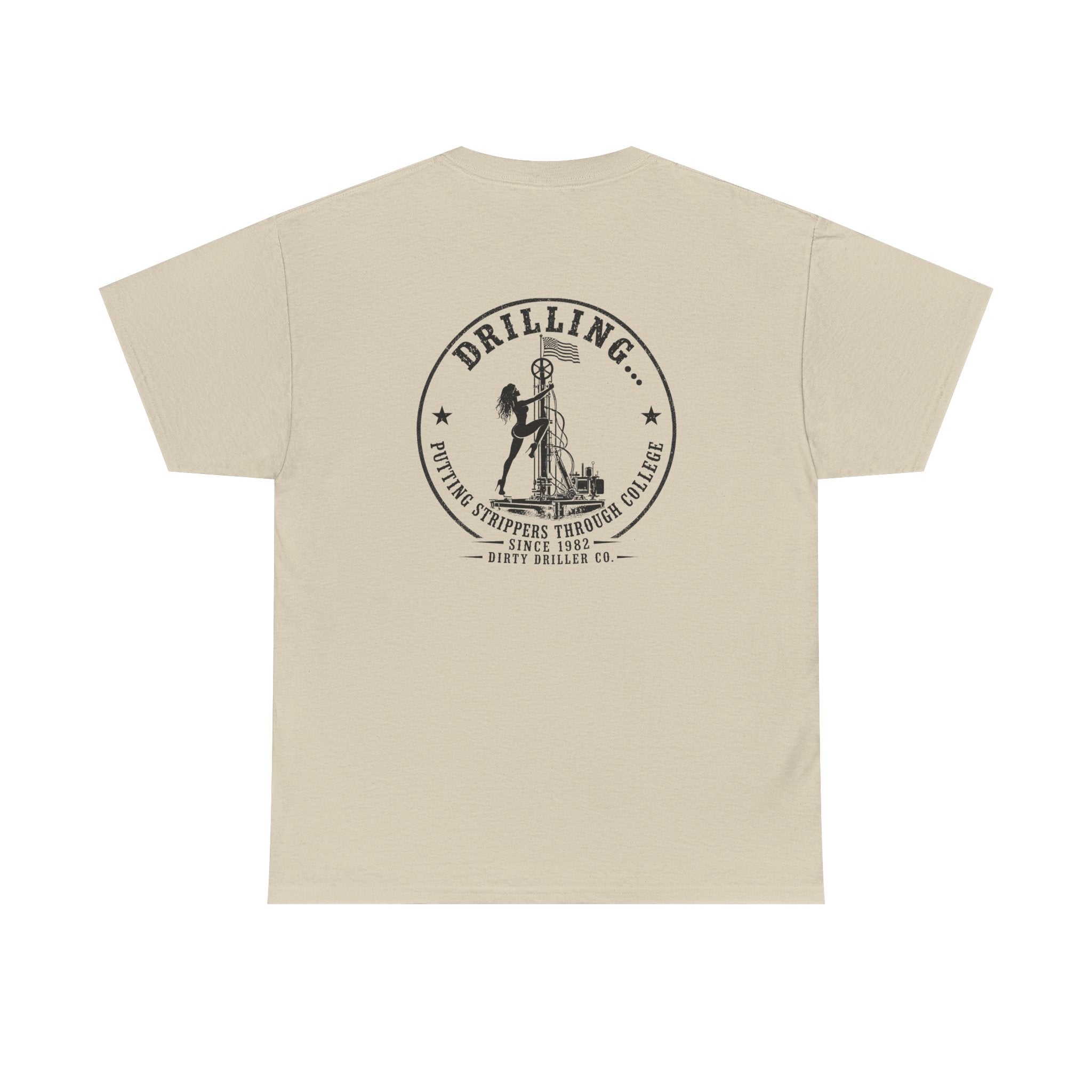 Dirty Driller Co. Black Stripper Logo Graphic Tee