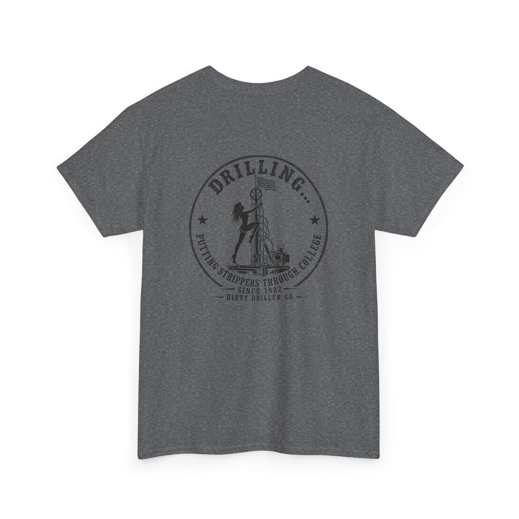 Dirty Driller Co. Black Stripper Logo Graphic Tee