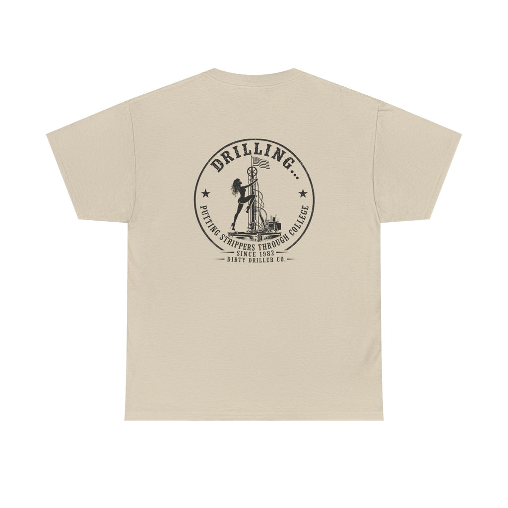 Dirty Driller Co. Black Stripper Logo Graphic Tee