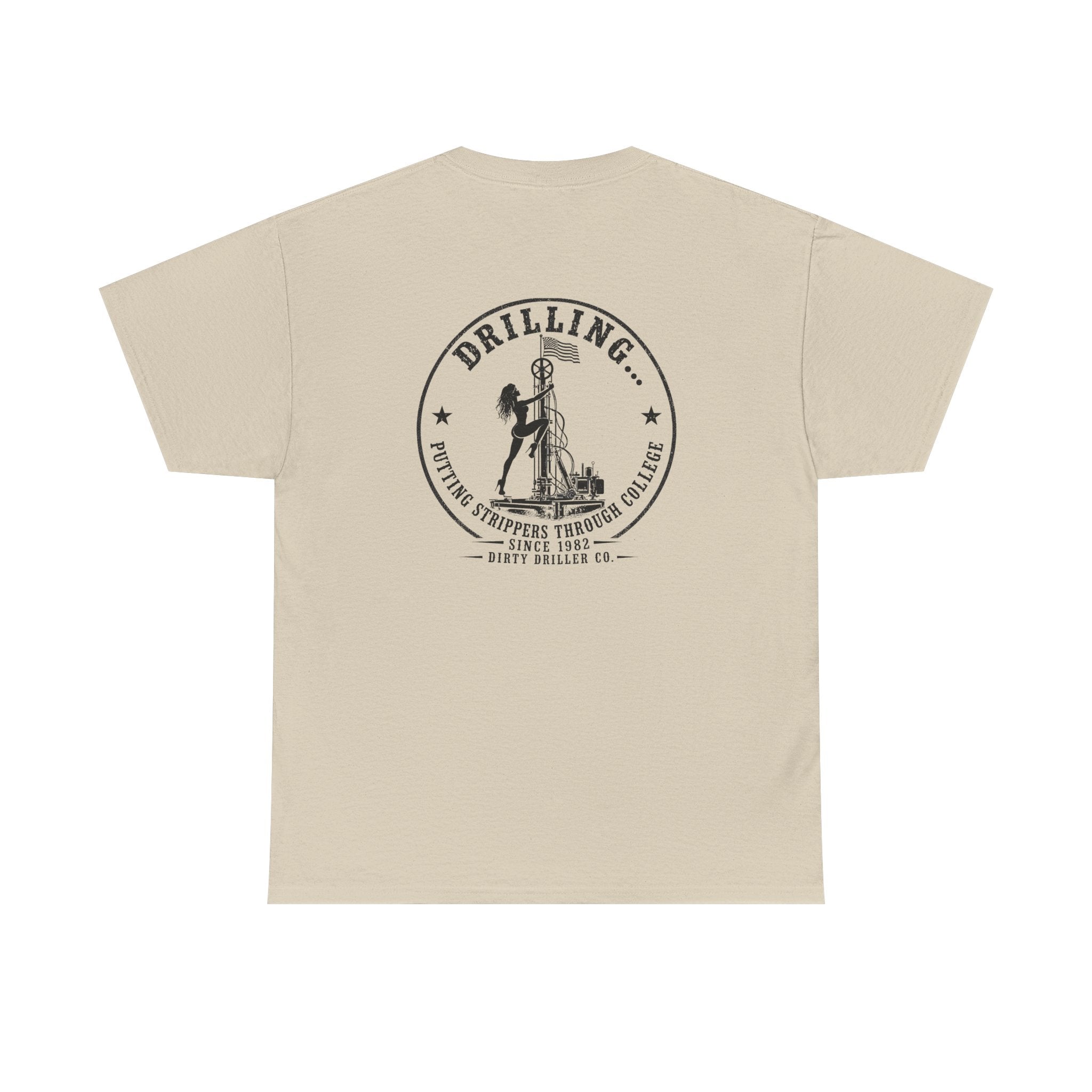 Dirty Driller Co. Black Stripper Logo Graphic Tee