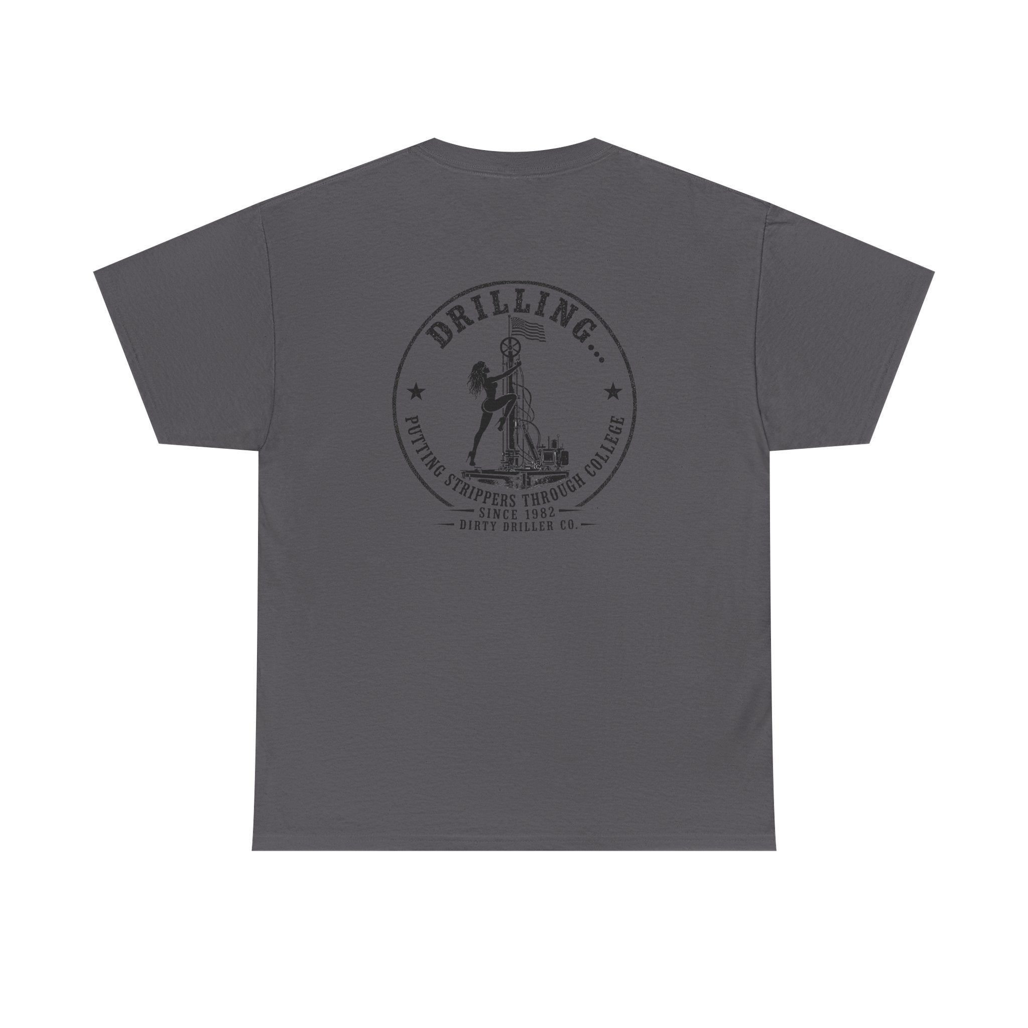 Dirty Driller Co. Black Stripper Logo Graphic Tee