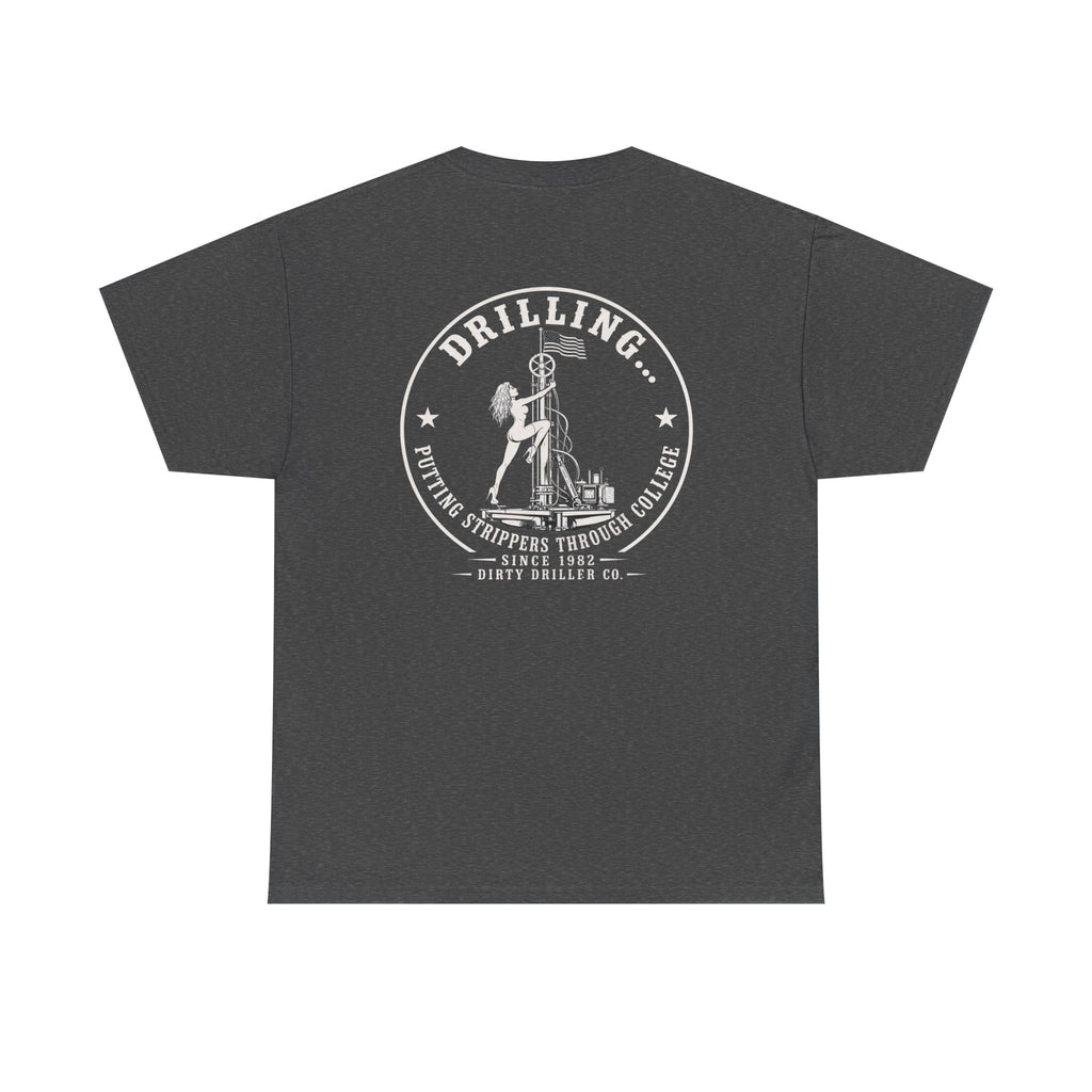 Dirty Driller Co. White Stripper Logo Graphic Tee