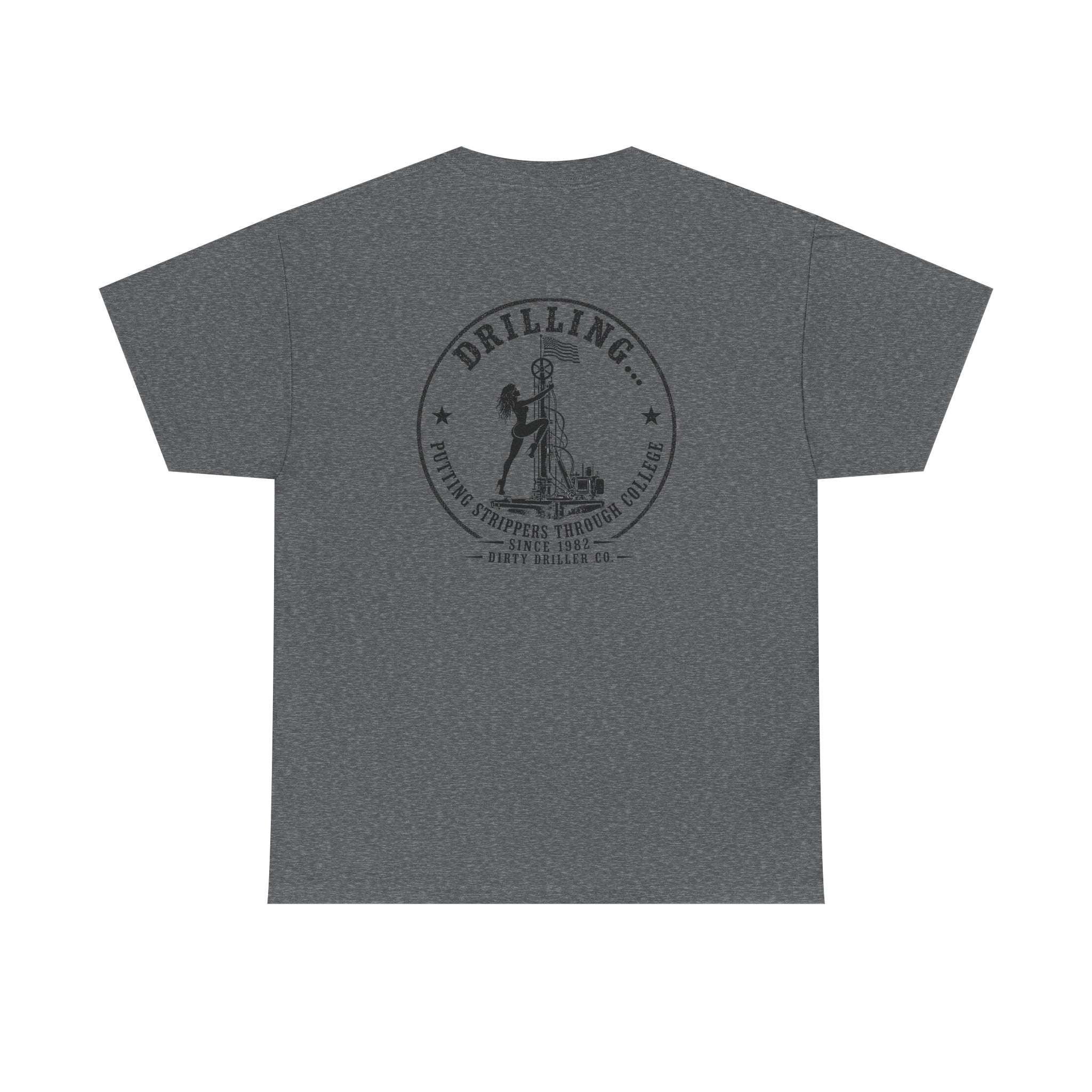 Dirty Driller Co. Black Stripper Logo Graphic Tee