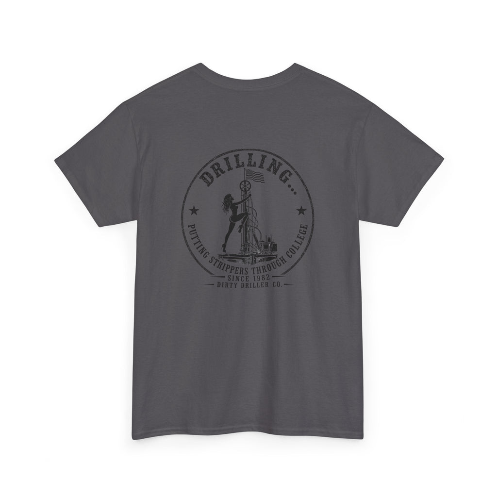 Dirty Driller Co. Black Stripper Logo Graphic Tee