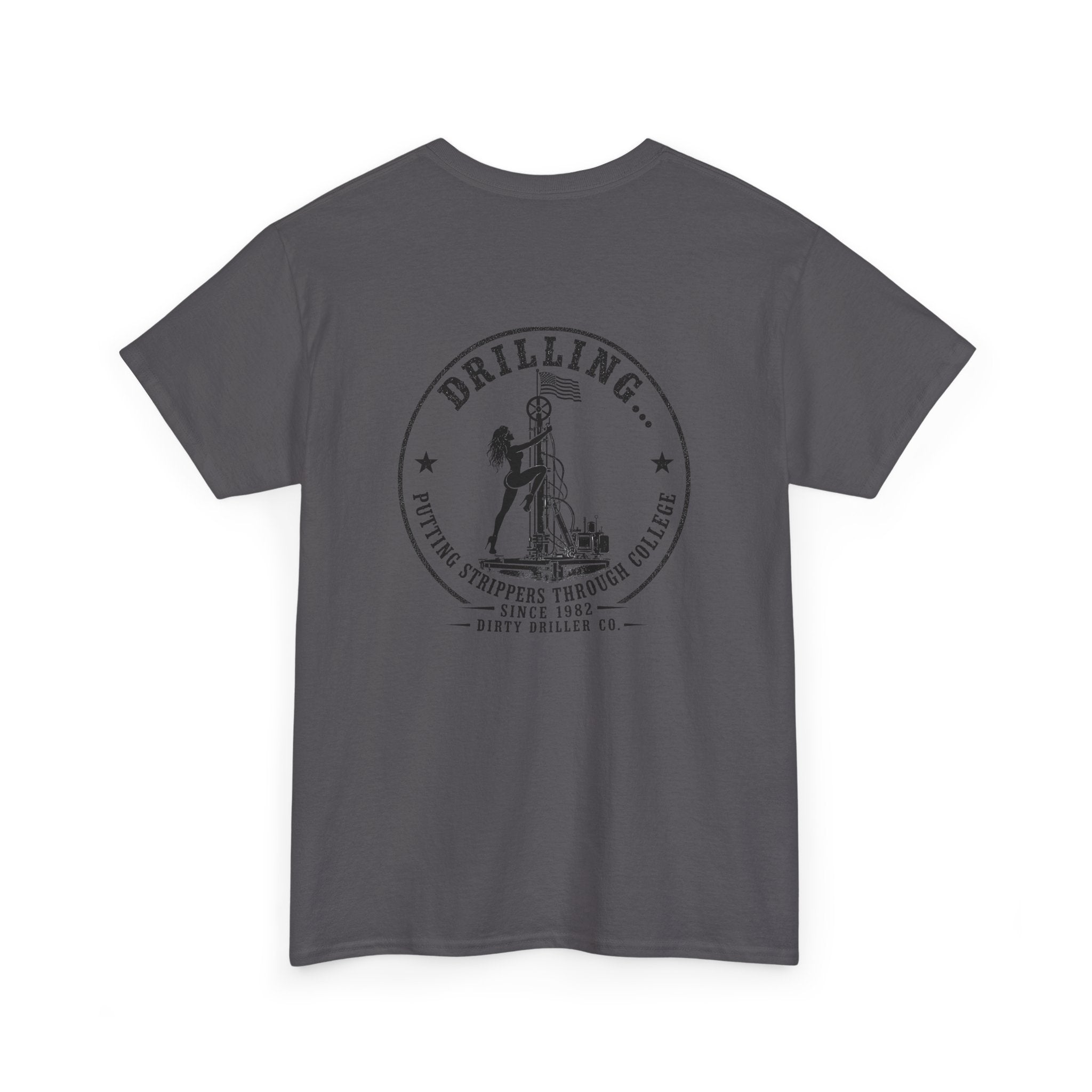 Dirty Driller Co. Black Stripper Logo Graphic Tee
