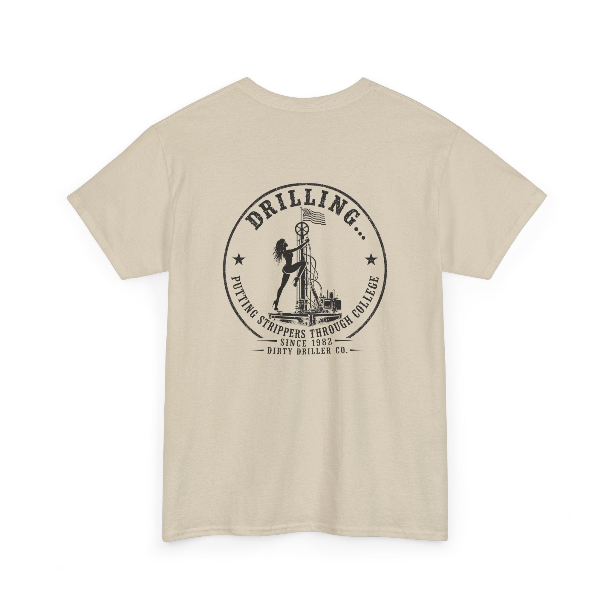 Dirty Driller Co. Black Stripper Logo Graphic Tee