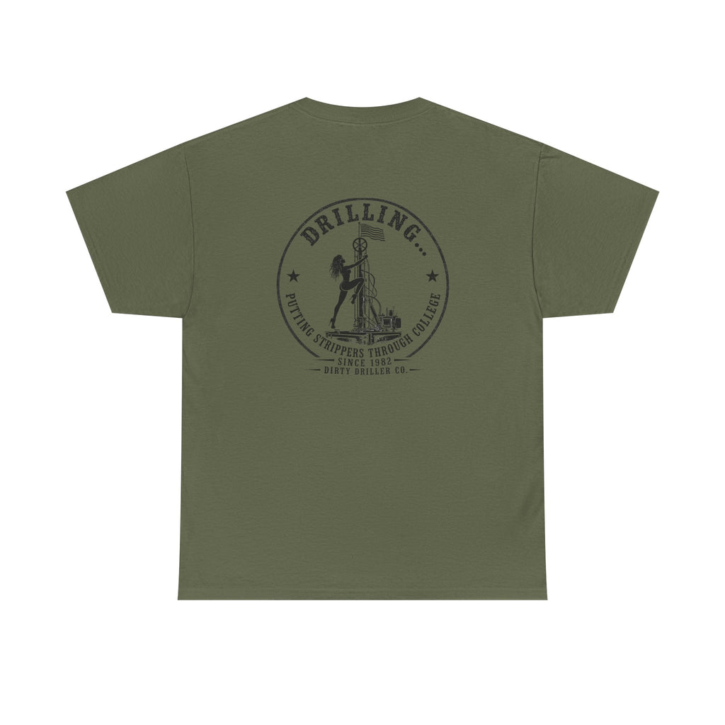 Dirty Driller Co. Black Stripper Logo Graphic Tee